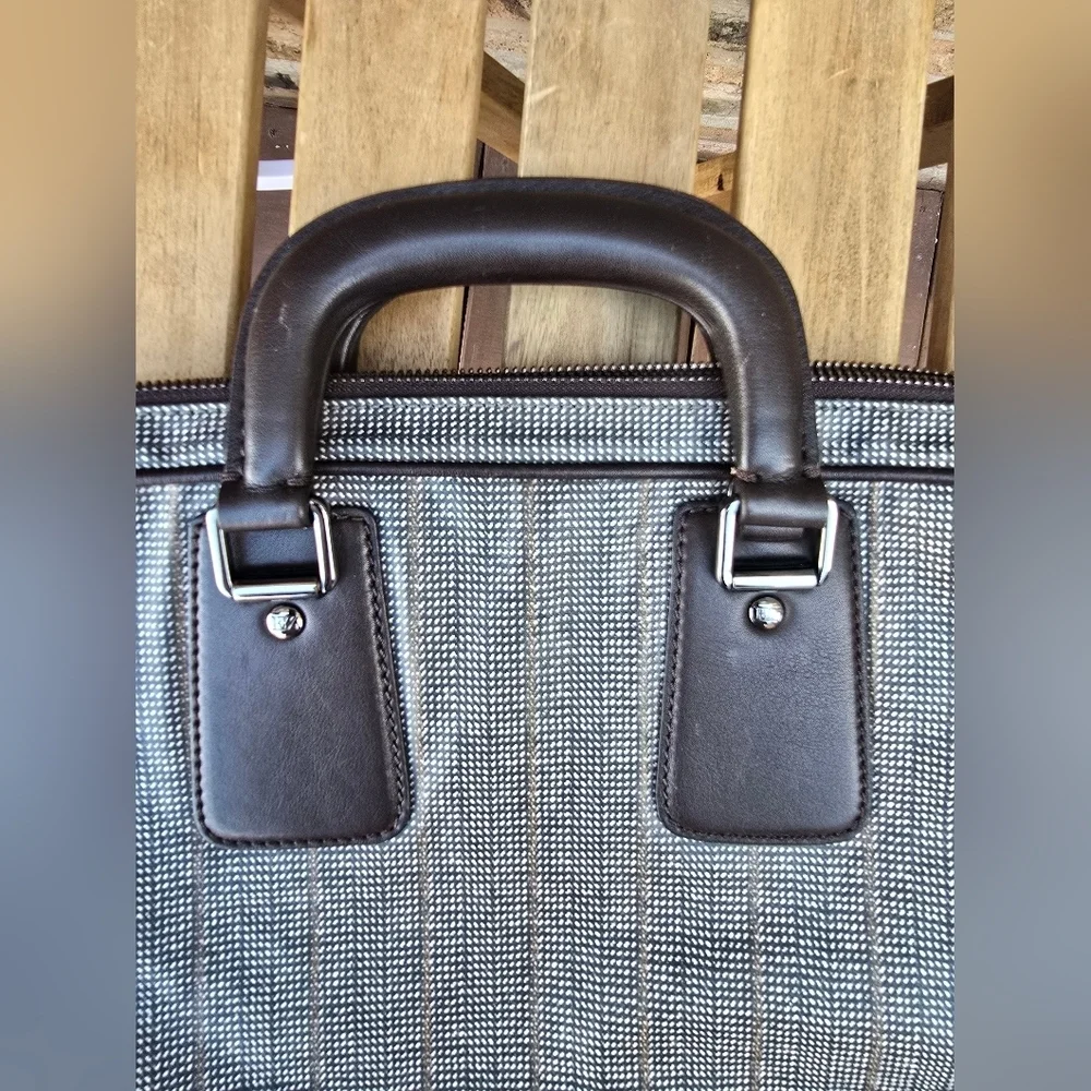 Emernegildo Zegna Elegant Black and Gray Men's Briefcase